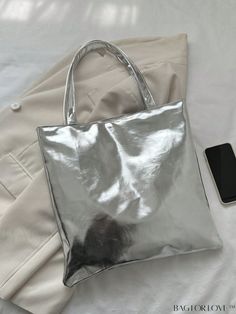 BagForLove - Contemporary Dual-handle Metallic Shoulder Tote Bag Product Description Color Silver Bag Size Medium Pattern Type Plain Type Shopper Bag Material PU Leather Size Chart INCH CM Bag Length Bag Width Bag Height Handle Height 15 inch 0.2 inch 14.4 inch 9.1 inch Bag Length Bag Width Bag Height Handle Height 38 cm 0.5 cm 36.5 cm 23 cm Details Pictures Similar Products h2 { text-align: center; } /* æ¢è¡ */ li{ white-space: normal; word-break: break-all; word-wrap: break-word; } .red-box { width: 100%; display: flex; flex-direction: row; flex-wrap: wrap; justify-content: center; } .red-box > div { width: 190px; height: 250px; margin: 10px; } .red-box > div > a > img { width: 190px; height: 250px; } .size-box { width: 100%; margin: auto; white-space: nowrap; } .table { border-collaps Trendy Double Handle Party Shoulder Bag, Chic Silver Satchel Shoulder Bag, Chic Silver Shoulder Bag With Double Handle, Trendy Gold Shoulder Bag With Double Handle, Trendy Silver Satchel For Shopping, Chic Silver Shoulder Bag, Trendy Silver Top Handle Shoulder Bag, Chic Silver Rectangular Shoulder Bag, Trendy Silver Rectangular Bag