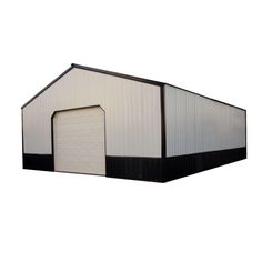 a white and black building on a white background