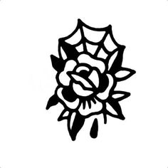 a black and white drawing of a rose