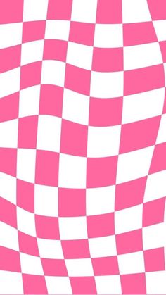 a pink and white checkerboard pattern that looks like it is going to fall