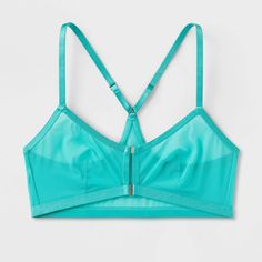 Add a comfy staple to your intimates collection with this Mesh Triangle Bralette from Auden™. The sheer mesh triangle bralette is made of a lightweight knit fabric with added spandex for a flexible fit that moves with you. Adjustable straps allow you to find your ideal fit, while a racerback design gives you a cool, sporty look. Plus, wireless soft cups round out the piece with support that maintains a natural, comfortable shape. Auden™: Fit for you in every way. Triangle Bralette, Soft Cup, Sporty Look, Lightweight Knit, Bralette, Knitted Fabric, Knit Fabric, Adjustable Straps, Jade