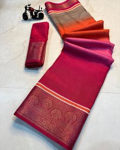 ***REKKO SILK SAREES with all over floral design along with contrast weaving border
and Contrast pallu

CODE: HPOO2637

**Humble Pleats  offers ALL INDIA FREE SHIPPING **Accepts online payments. Do not offer exchanges, cash on delivery, or returns - except for damaged products. In the case of a damaged product, it must be in its original condition in order to be eligible for a return.***Light smudges, mild colour difference,small thread pulls will not be considered as defect.***Colour may sli...