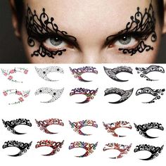 PRICES MAY VARY. ✅ Add a touch of mystery to your party with this stylish eye tattoo sticker, which features a Halloween pattern in a classic, glamorous black style. ✅ Eye shadow and eyeliner transfer stickers are available in different colors and designs, please choose the right one for the occasion. ✅Perfect for costume parties and photo studios, this eye shadow sticker will make you stand out at the party. It can be the perfect gift for friends and family. ✅Made from high-quality raw material Stickers On Face, Girl Halloween Makeup, Tattooed Freckles, Eyeliner Stickers, Shadow Tattoo, Tattoo Makeup, Makeup Stickers, Eyeliner Eyeshadow, Bold Makeup Looks