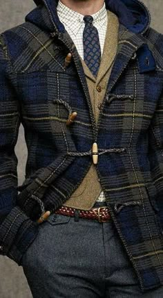 Preppy Ralph Lauren Outfits, Ralph Lauren Tartan, Tweed Men, Tartan Fashion, Toggle Coat, Herren Style, Preppy Mens Fashion, Ralph Lauren Menswear, Plaid Coat