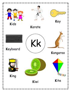 the letter k worksheet for kids with pictures and words to describe their letters