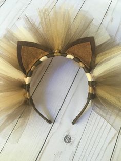 a close up of a cat ears headband