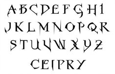 an old gothic font with black ink