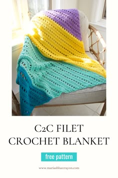 a crochet blanket with the text c2c felt crochet blanket free pattern