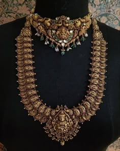 Temple Bridal Jewellery Set, Temple Jewellery Set For Bride, Long Chains Indian Gold Latest, Nakshi Jewellery, Bridal Jewellery Inspiration