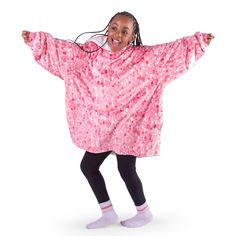 Snuggle up in our oversize fleece wearable blanket. With velvety minky fleece on the outside and fluffy soft fleece on the inside, you can stay warm and toasty while enjoying the ultimate in comfort. At 250 GSM, our wearable blanket hoodie is both lightweight and insulating - perfect for indoor or outdoor use. Generous wrist cuffs slide over hands (not too tight!) and an oversize hood keeps your ears warm. Dual side pockets are large enough to stash your goodies. It also makes a great gift.. Big Blanket Sweatshirt, Wearable Blanket For Kids, Princess Blanket, Big Blanket Hoodie, Pink Blanket Hoodie, Fuzzy Blanket, Kids Fleece, Sherpa Throw Blankets, Fabric Bed