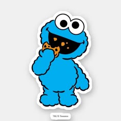 the cookie monster sticker is shown on a white background