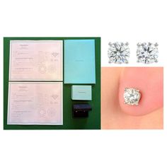 Royal House Antiques Royal House Antiques is delighted to offer for sale this stunning pair of Tiffany & Co Platinum and 0.74ct Diamond Solitaire stud earrings complete with all the original paperwork RRP £9,500 An exquisite pair of the finest stud earrings ever made, they have a total carat weight of 0.74cts. The sale includes both original diamond certificates which has the stone serial numbers on, they also confirm that the stones are .37cts each, brilliant cut, with E colour and a clarity gr Fine Studs, Solitaire Studs, Royal House, Tiffany And Co, Black Box, The Pouch, Diamond Solitaire, Tiffany & Co., Jewelry Earrings Studs