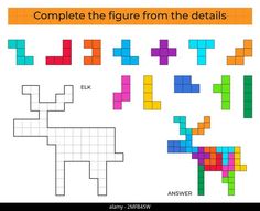 the complete puzzle game for children to learn how to draw an animal