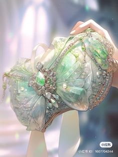 Magic Shoes, Magic Bag, My Style Bags, Dress Design Drawing, Anime Jewelry, Fantasy Props, Fashion Drawing Dresses, Green Purse, Classy Tattoos