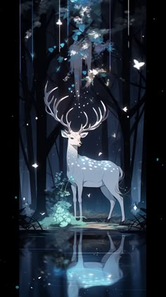 #nijijourneyv5 #midjourney #AIイラスト #AIart #AIアート #nijiJourney #v5 Magical Deer Art, Giant Deer Fantasy Art, White Deer Art, Fantasy Animals Magical Creatures, Mythical Wallpaper, Fantasy Deer, Batman Art Drawing, Deer Wallpaper