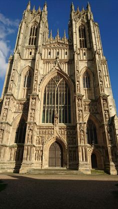 the large cathedral has many windows on it