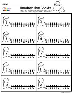 the number line ghost worksheet for kids to practice numbers in order to learn how to