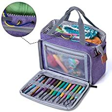 an open purple bag filled with markers and crayons