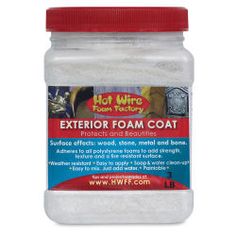 a jar of white foam that is very bright and contains extra foam for the floor