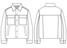 the front and back views of a jacket