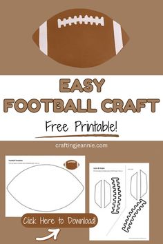 an easy football craft with free printables to make it fun for all ages