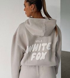 White Fox Hoodie Style 8 Colours / Leisure Hoodie / Dupe Etsy UK Zip Front Sweater, Net Zero, Hoodie White, Hoodie And Sweatpants, White Fox Boutique, Puff Print