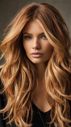 Love Dark Blonde Hair This Fall Blonde Hair With Copper Lowlights, Fall Hair Colors For Blondes, Perfect Blonde Hair, Love Dark, Layered Haircuts For Medium Hair, Strawberry Blonde Hair