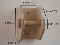 a wooden object is shown with measurements for it