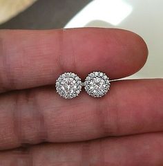 Round Diamond Earrings, Halo Diamond Earrings, Halo Stud Earrings, Halo Earrings, Halo Earrings Studs, Classic Earrings, Diamond Earring, Diamond Stud Earrings, Women Diamond