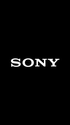 the sony logo is shown on a black background