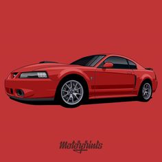 a red sports car on a red background