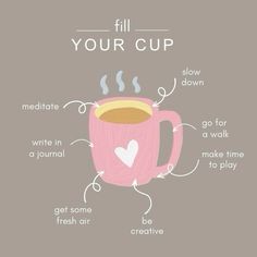 Filling Your Cup, Writing In A Journal, Fill Your Cup, Self Esteem Activities, Balance In Life, Healthy Lifestyle Habits, Heart Emoji, Hormone Health, Mental Health Support