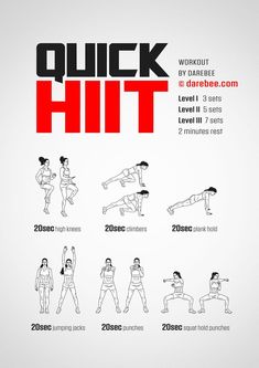 2200+ free workouts: cardio, strength, HIIT and abs by DAREBEE Quick Hiit Workout, Workout Fat Burning, Workout Man, Sixpack Workout, At Home Workouts For Women, Workout Body, Hiit Workout At Home, Hiit Training