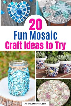 20 fun mosaic craft ideas to try out for the summertime and decorate with them