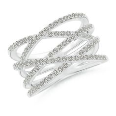 a white gold ring with diamonds on the top and bottom, set in 18k white gold