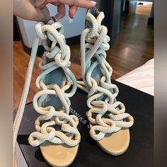 Like New Original Monika Chang Rope Sandals In Cream Rope Sandals, Shoes Women Heels, Shoes Heels, Like New, Women Shoes, Sandals, Cream, The Originals, Heels