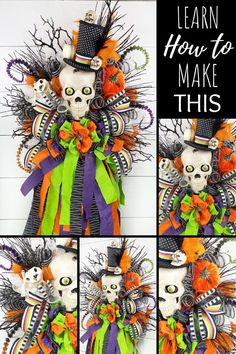 a collage of halloween decorations with the words learn how to make this