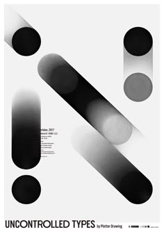 the poster is designed to look like black and white circles, with text underneath it