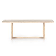 a wooden table on a white background with no one around it or the table top