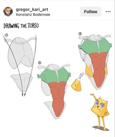 the instructions for how to make an origami character from spongebob's cartoon