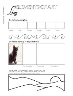 the elements of art worksheet is shown in this graphic file, which shows how to