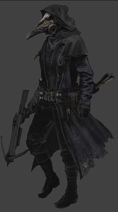 Dnd Plague Doctor Gunslinger, Dnd Vampire Hunter, Ada Wong Resident Evil 6, Mork Borg, Rogue Character, Zombicide Black Plague, Plague Doctor Costume, Crow Mask