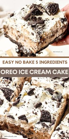 easy no bake 3 ingredients oreo ice cream cake