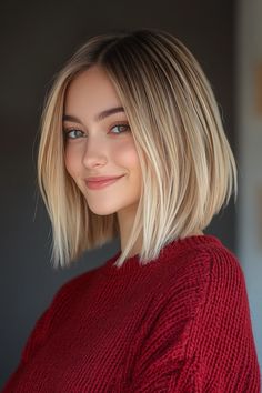 Embrace classic chic with a modern edge! ✨💇‍♀️ Discover 28 sleek one-length bob haircuts that offer timeless style and effortless sophistication. #OneLengthBob #ClassicChic #TimelessHair Sleek Haircut, One Length Bob, Sleek Haircuts, One Length Bobs, Ponytail Updo, Grey Highlights, Messy Ponytail, Haircut Inspiration, Shag Hairstyles