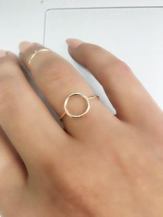 14k Solid Gold Circle Ring – KEILA JEWELRY Circle Ring Design, Western Rings Simple, Gold Earing, Gold Circle Ring, Western Rings, Silversmithing Jewelry, Rose Gold Circle, Gold Circle Necklace, Gold Rings Simple