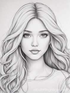 a drawing of a girl with long hair