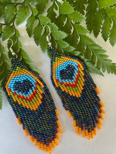 Perline indigene Canada Orecchini / Orecchini di frange di - Etsy Italia Bead Fringe Earrings, Buy Earrings Online, Homemade Earrings, Handmade Hoop Earrings, Bead Fringe, Cheap Earrings, Earrings Indian, Earrings Handmade Dangle, Handmade Earrings Beaded