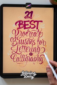 a person is writing on a piece of paper with the words 25 best creative business letters for lettering calligraphy