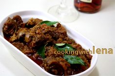 a close up of a dish of food on a table