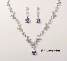 Lavender Bridal Jewelry Set Purple Amethyst Bridal Earrings - Etsy Amythest Jewelry Set, Cheap Lavender Flower-shaped Jewelry, Purple Prom Jewelry, Lavender Crystal Jewelry For Gifts, Purple Crystal Jewelry Sets For Formal Occasions, Lavender Elegant Necklace For Wedding, Formal Purple Crystal Jewelry Sets, Elegant Lavender Necklace For Wedding, Elegant Lavender Wedding Necklace